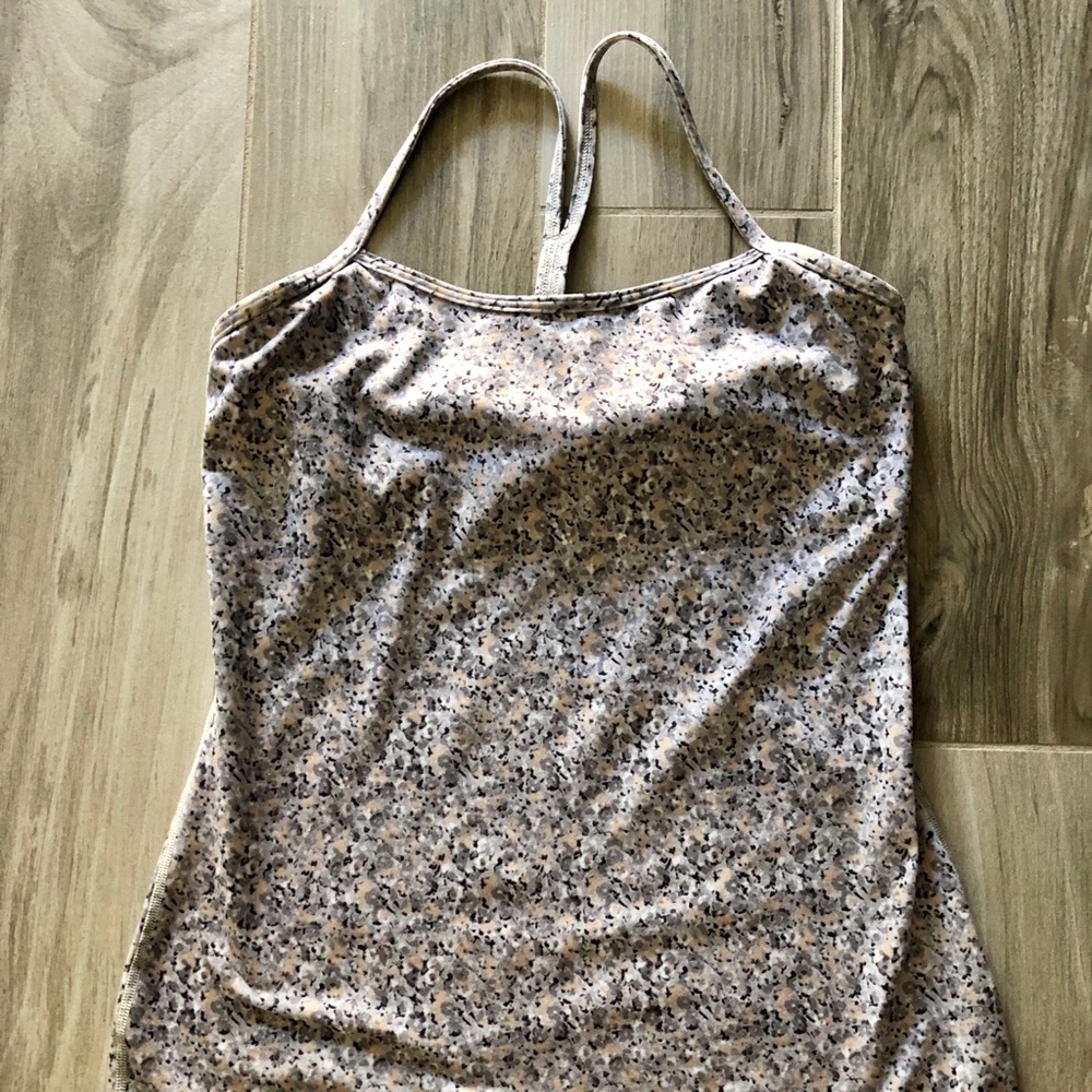 Lululemon petite fleur silver spoon power Y tank 8